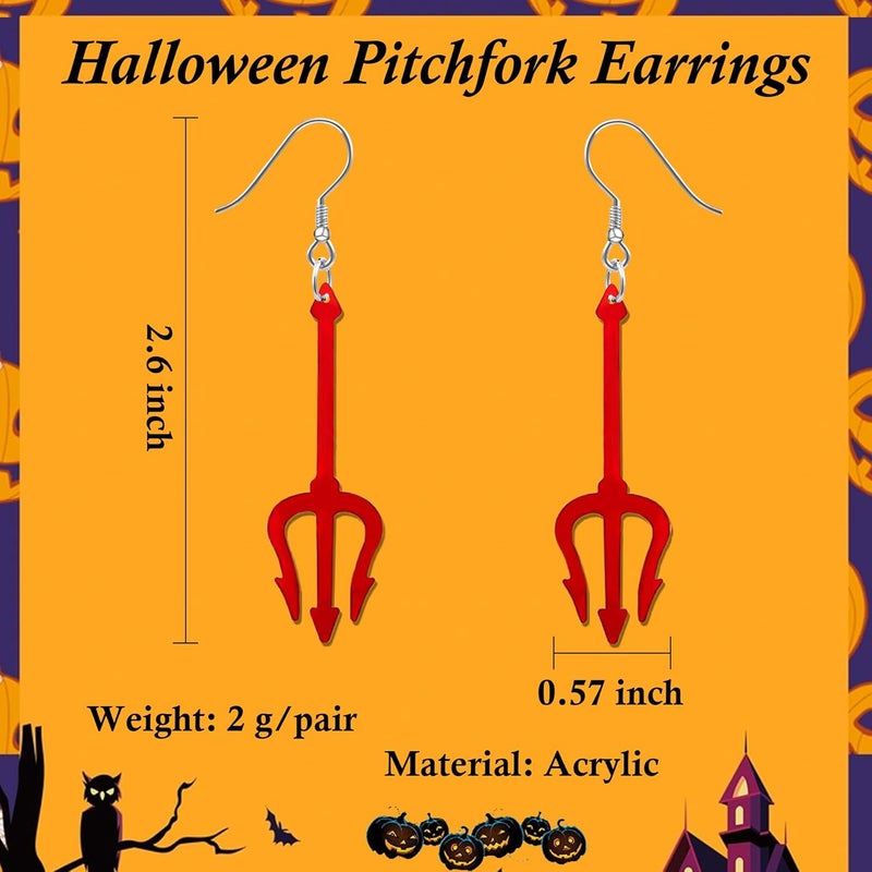 PEALICIOUS Spooky Halloween Earrings for Women Skeleton Earrings Dangle with Pumpkin Vintage Acrylic Witch Earrings for Gothic Devil Jewelry as Halloween Accessories Christmas Gifts - Image 5